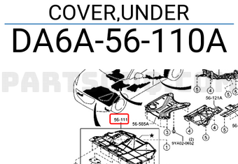 Mazda DA6A56110A COVER,UNDER