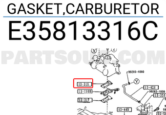 Mazda E35813316C GASKET,CARBURETOR