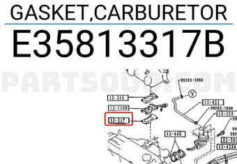Mazda E35813317B GASKET,CARBURETOR