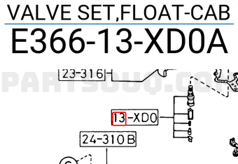 Mazda E36613XD0A VALVE SET,FLOAT-CAB