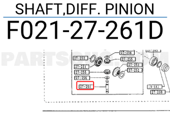 Mazda F02127261D SHAFT,DIFF. PINION