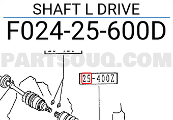 Mazda F02425600D SHAFT L DRIVE