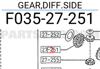 Mazda F03527251 GEAR,DIFF.SIDE