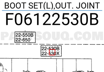 Mazda F06122530B BOOT SET(L),OUT. JOINT