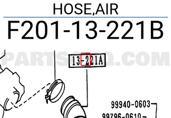 Mazda F20113221B HOSE,AIR