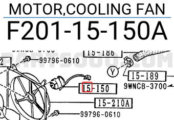Mazda F20115150A MOTOR,COOLING FAN