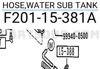 Mazda F20115381A HOSE,WATER SUB TANK