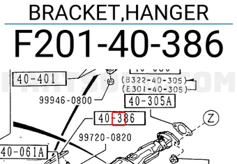 Mazda F20140386 BRACKET,HANGER