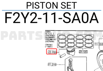 Mazda F2Y211SA0A PISTON SET