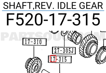 Mazda F52017315 SHAFT,REV. IDLE GEAR