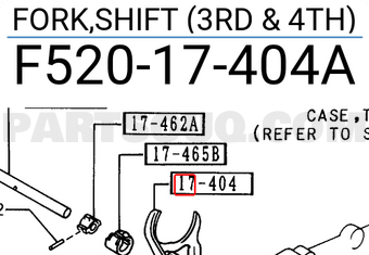 Mazda F52017404A FORK,SHIFT (3RD & 4TH)