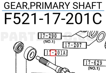 Mazda F52117201C GEAR,PRIMARY SHAFT