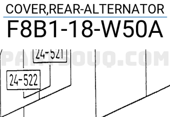 Mazda F8B118W50A COVER,REAR-ALTERNATOR