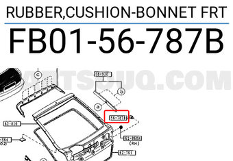Mazda FB0156787B RUBBER,CUSHION-BONNET FRT