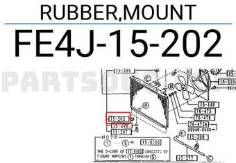 Mazda FE4J15202 RUBBER,MOUNT