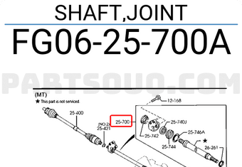Mazda FG0625700A SHAFT,JOINT