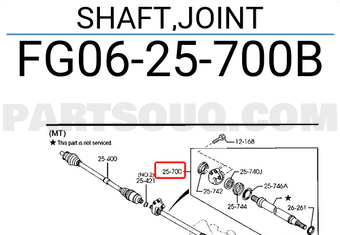 Mazda FG0625700B SHAFT,JOINT