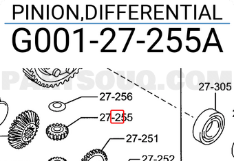 Mazda G00127255A PINION,DIFFERENTIAL