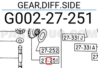Mazda G00227251 GEAR,DIFF.SIDE