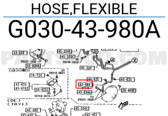 Mazda G03043980A HOSE,FLEXIBLE