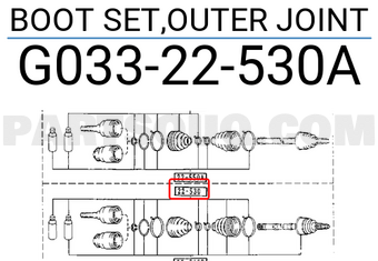 Mazda G03322530A BOOT SET,OUTER JOINT