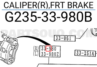 Mazda G23533980B CALIPER(R),FRT BRAKE