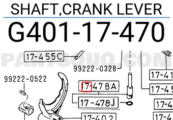 Mazda G40117470 SHAFT,CRANK LEVER