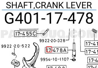 Mazda G40117478 SHAFT,CRANK LEVER