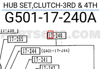 Mazda G50117240A HUB SET,CLUTCH-3RD & 4TH