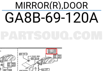 MIRROR(R),DOOR GA8B69120A | Mazda Parts | PartSouq