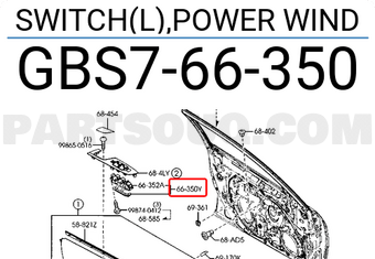 Mazda GBS766350 SWITCH(L),POWER WIND
