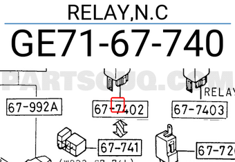 Mazda GE7167740 RELAY,N.C