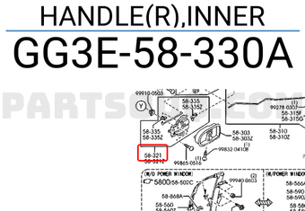 HANDLE(R),INNER GG3E58330C | Mazda Parts | PartSouq