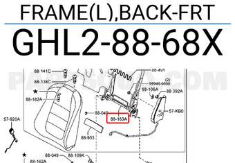 Mazda GHL28868X FRAME(L),BACK-FRT