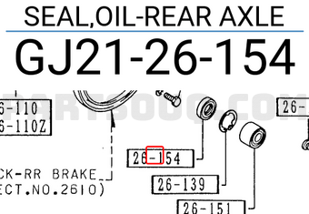 Mazda GJ2126154 SEAL,OIL-REAR AXLE
