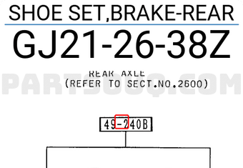 Mazda GJ212638Z SHOE SET,BRAKE-REAR