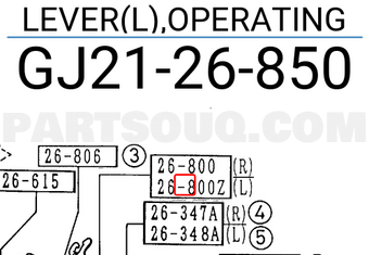 Mazda GJ2126850 LEVER(L),OPERATING