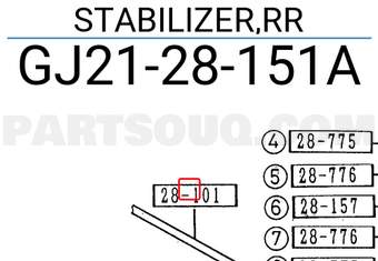 Mazda GJ2128151A STABILIZER,RR
