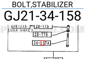 Mazda GJ2134158 BOLT,STABILIZER