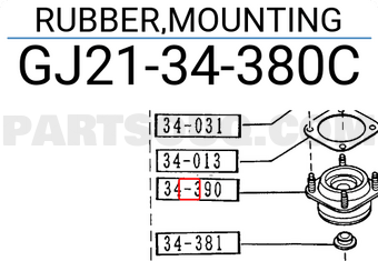Mazda GJ2134380C RUBBER,MOUNTING