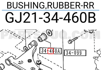 Mazda GJ2134460B BUSHING,RUBBER-RR
