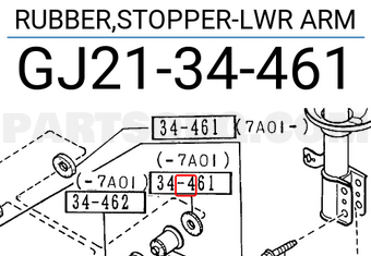 Mazda GJ2134461 RUBBER,STOPPER-LWR ARM