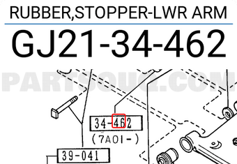 Mazda GJ2134462 RUBBER,STOPPER-LWR ARM