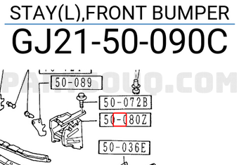 Mazda GJ2150090C STAY(L),FRONT BUMPER