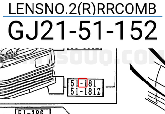 Mazda GJ2151152 LENSNO.2(R)RRCOMB