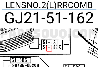 Mazda GJ2151162 LENSNO.2(L)RRCOMB