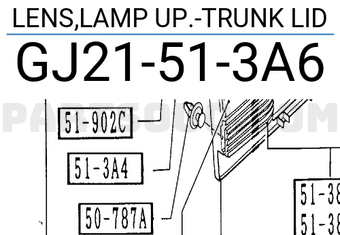 Mazda GJ21513A6 LENS,LAMP UP.-TRUNK LID