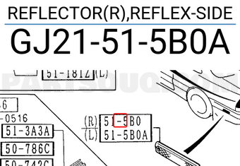 Mazda GJ21515B0A REFLECTOR(R),REFLEX-SIDE