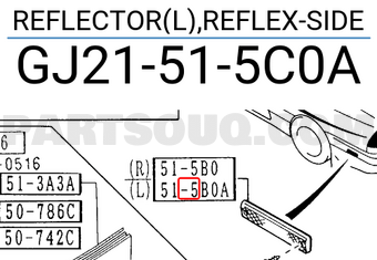 Mazda GJ21515C0A REFLECTOR(L),REFLEX-SIDE