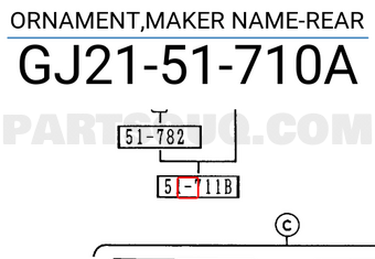 Mazda GJ2151710A ORNAMENT,MAKER NAME-REAR